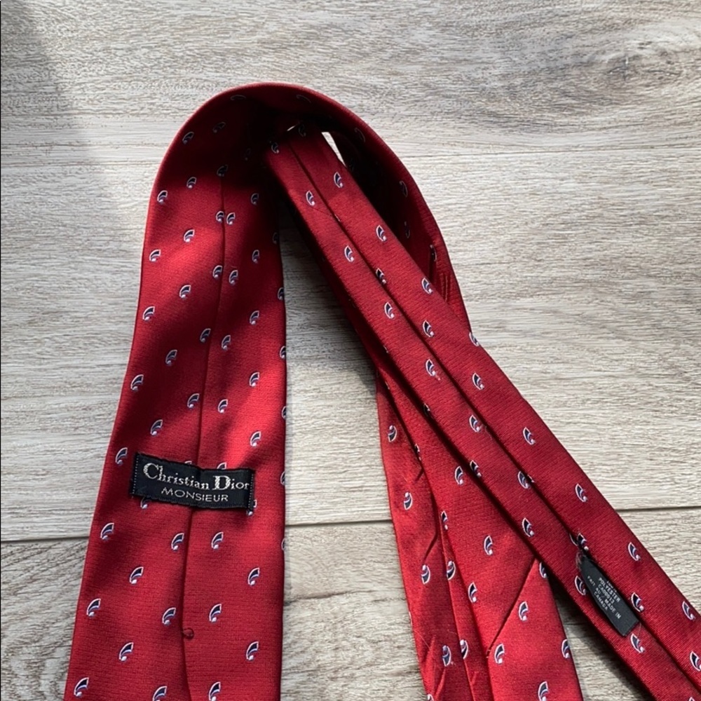 Christian Dior vintage red Tie - Picture 2 of 2